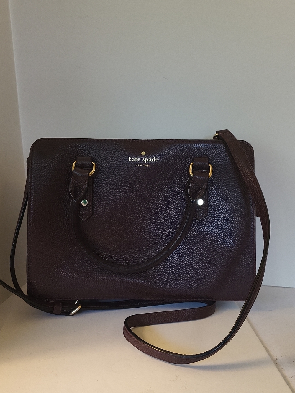 kate spade NY Mulberry Street Lise Pebbled Leather Satchel – Mahogany